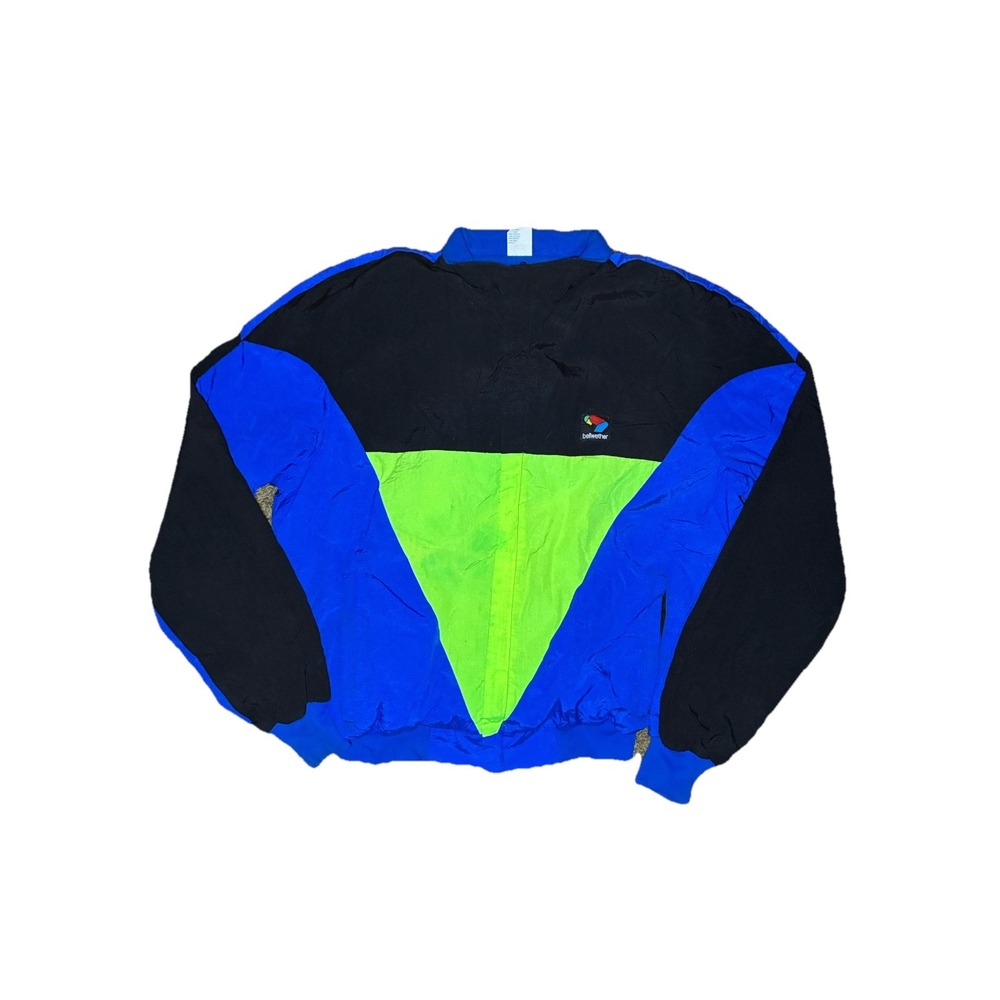 Vtg Bellwether Cycling Jacket Men's XL Color Block Reflective USA‎ Fleece Lined
